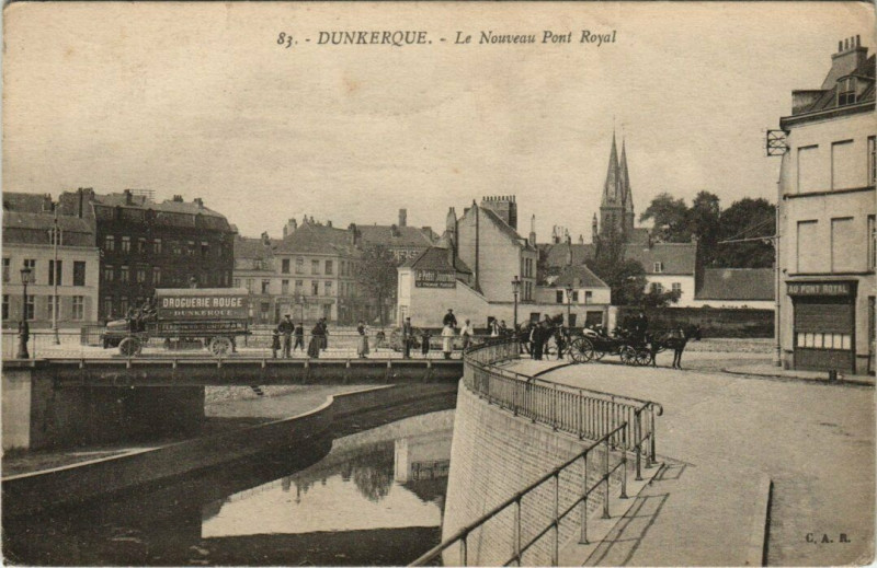 Carte postale ancienne Dunkerque - Le Nouveau Pont ROYal à Dunkerque