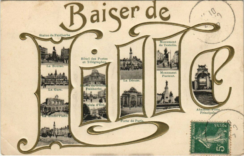 Carte postale ancienne Baiser de Lille à Lille