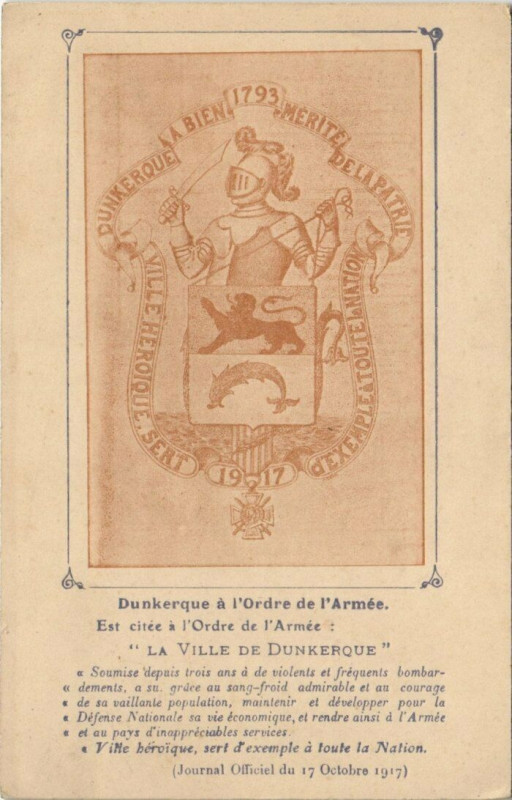 Carte postale ancienne Dunkerque a l'Ordre de l'Armée à Dunkerque