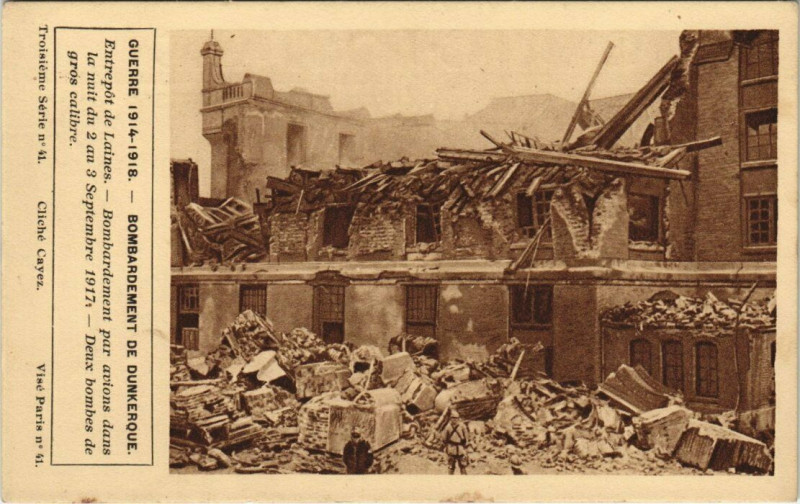 Carte postale ancienne Guerre 1914-1918 - Bombardement de Dunkerque à Dunkerque