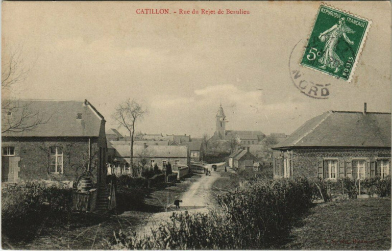 Carte postale ancienne Catillon - Rue du Rejet de Beaulieu à Rejet-de-Beaulieu