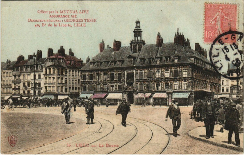 Carte postale ancienne Lille - La Bourse à Lille