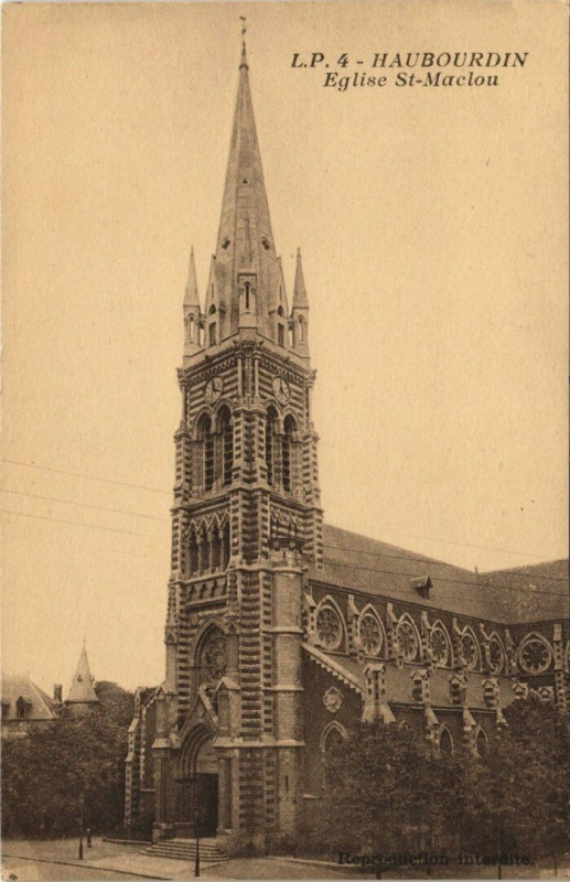 Carte postale ancienne Haubourdin - Eglise Saint-Maclou à Haubourdin