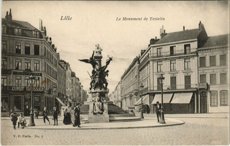 Carte postale ancienne Lille - Le Monument de Testelin à Lille