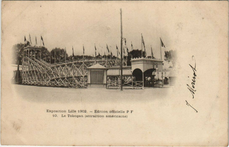 Carte postale ancienne Expo Lille 1902 - Le Tobogan à Lille