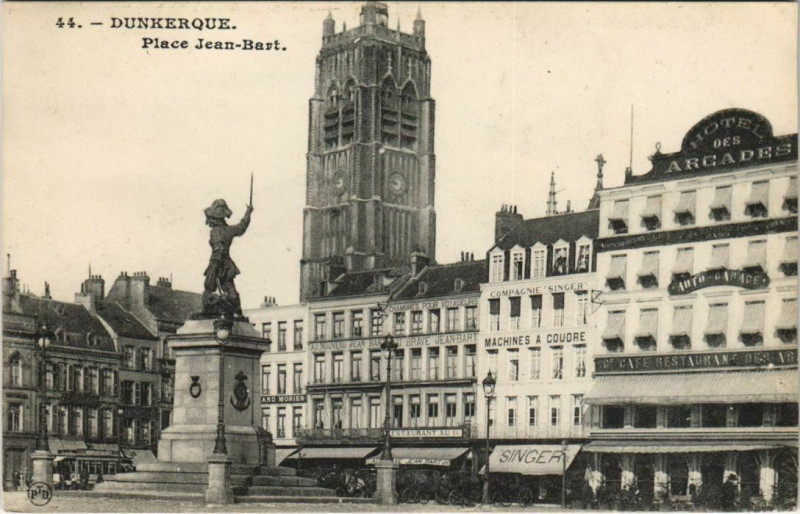 Carte postale ancienne Dunkerque - Place Jean-Bart à Dunkerque