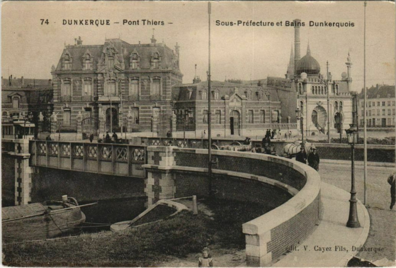 Carte postale ancienne Dunkerque - Pont Thiers à Dunkerque