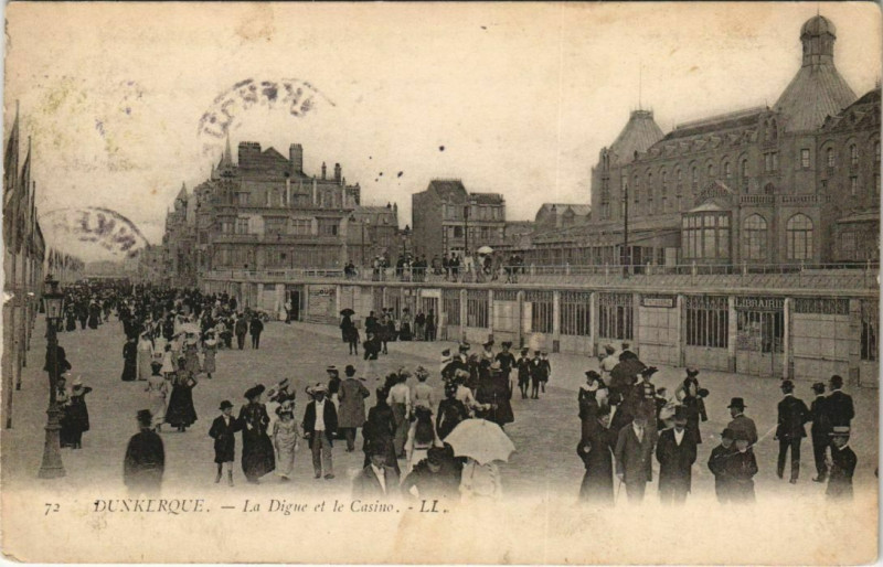 Carte postale ancienne Dunkerque - La Digne et le Casino à Dunkerque
