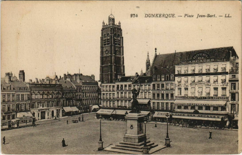 Carte postale ancienne Dunkerque - Place Jean-Bart à Dunkerque
