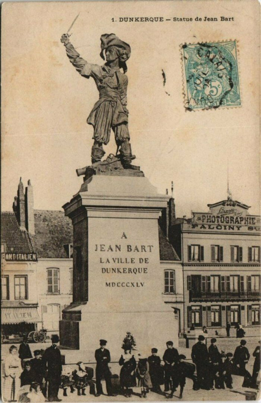 Carte postale ancienne Dunkerque - Statue de Jean-Bart à Dunkerque