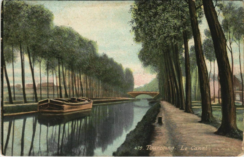 Carte postale ancienne Tourcoing - Le Canal à Tourcoing