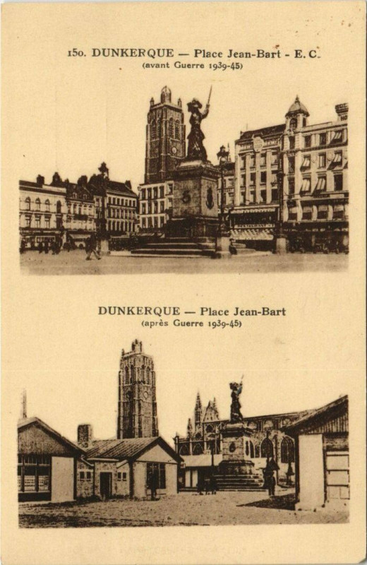 Carte postale ancienne Dunkerque - Place Jean-Bart à Dunkerque