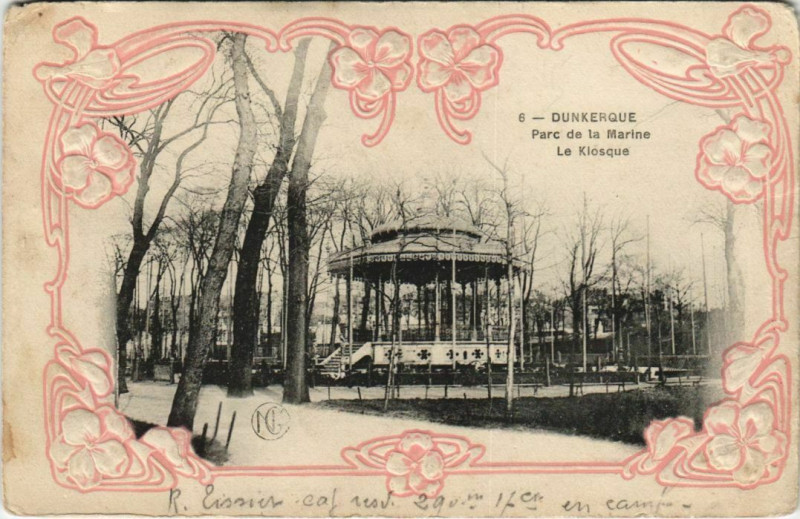 Carte postale ancienne Dunkerque - Parc de la Marine Embossed à Dunkerque