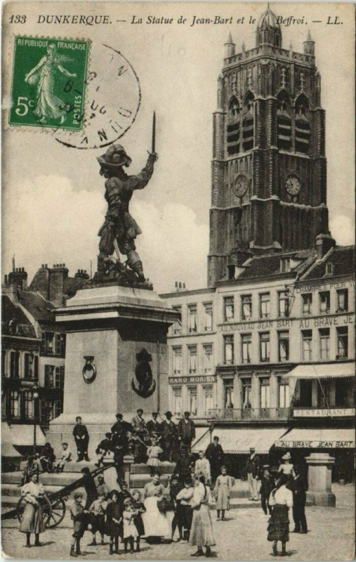 Carte postale ancienne Dunkerque - La Statue de Jean-Bart à Dunkerque