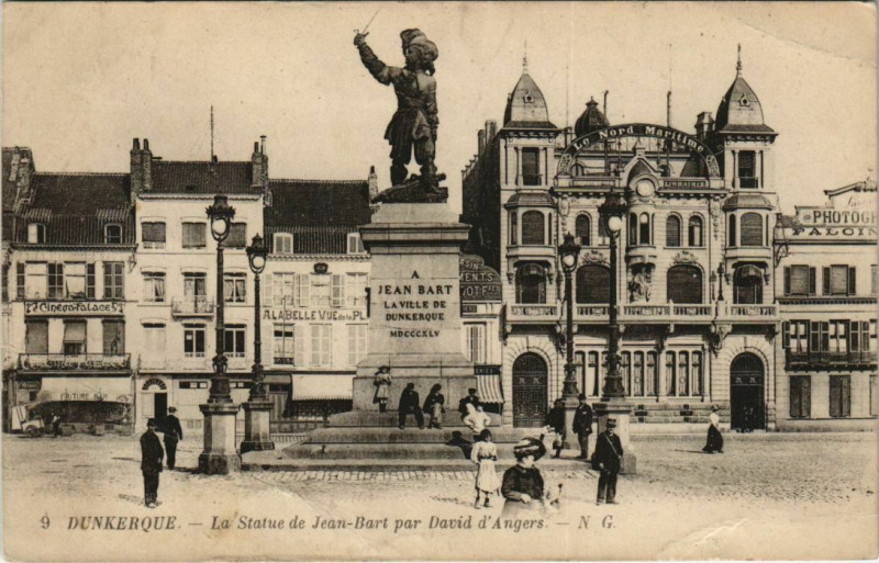 Carte postale ancienne Dunkerque - La Statue de Jean-Bart à Dunkerque