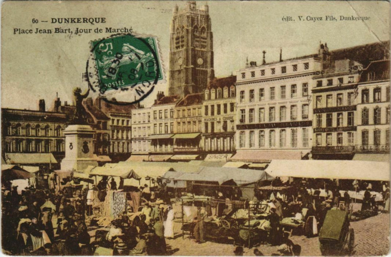 Carte postale ancienne Dunkerque - Place Jean-Bart à Dunkerque