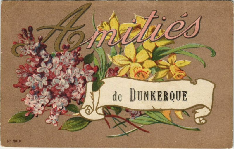 Carte postale ancienne Amitiés de Dunkerque à Dunkerque