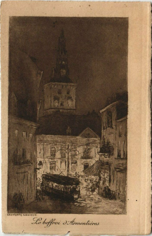 Carte postale ancienne Le beffroi d'Armentieres