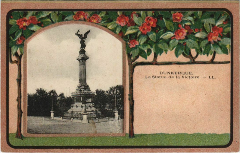 Carte postale ancienne Dunkerque - La Statue de la Victoire à Dunkerque