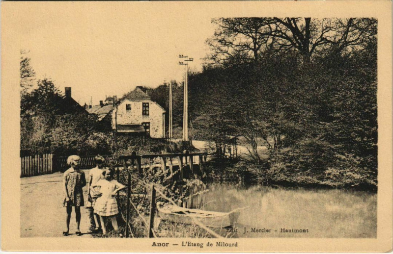 Carte postale ancienne Anor - L'Etang de Milourd à Anor