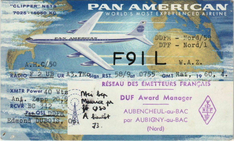 Carte postale ancienne Reseau des Emetteurs Francais