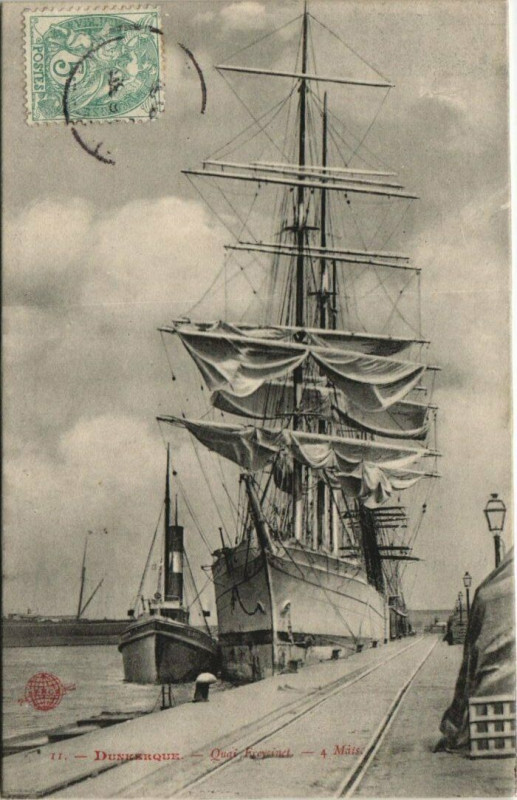 Carte postale ancienne Dunkerque - Quai Freycinet à Dunkerque