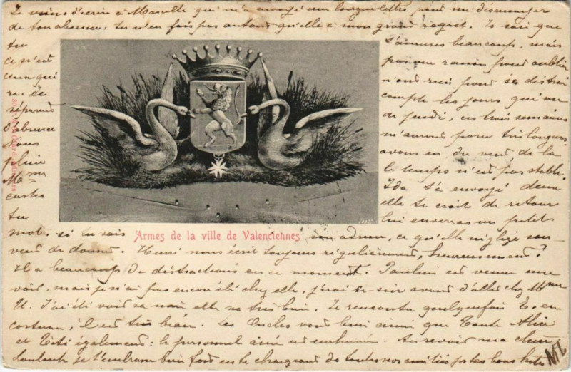 Carte postale ancienne Valenciennes - Armes de la Ville à Valenciennes