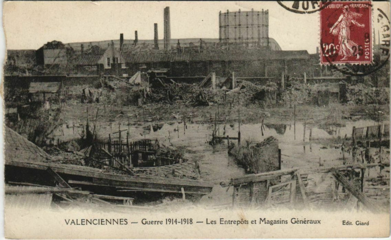 Carte postale ancienne Valenciennes - Les Entrepots et Magasins Generaux à Valenciennes
