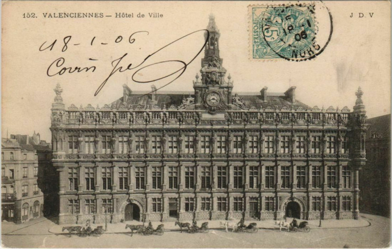 Carte postale ancienne Valenciennes - Hotel de Ville à Valenciennes
