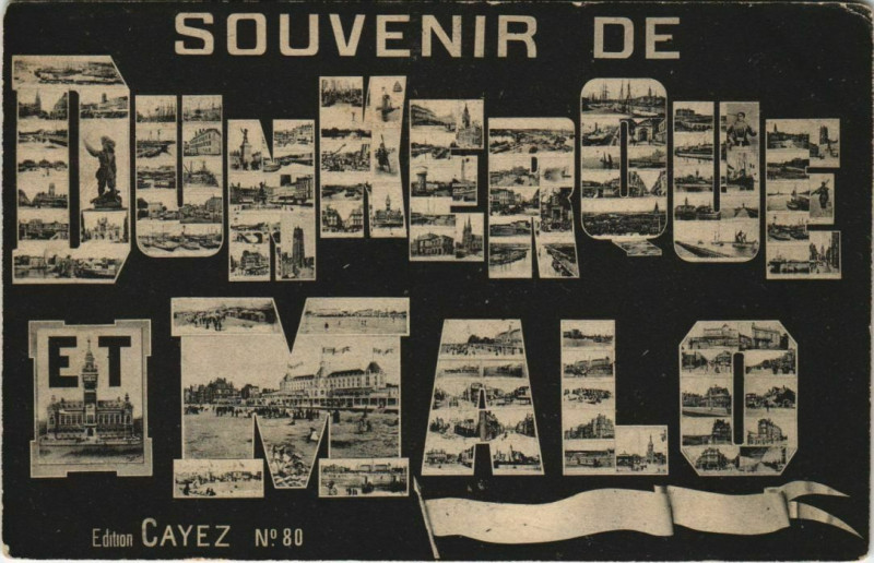 Carte postale ancienne Souvenir de Dunkerque à Dunkerque