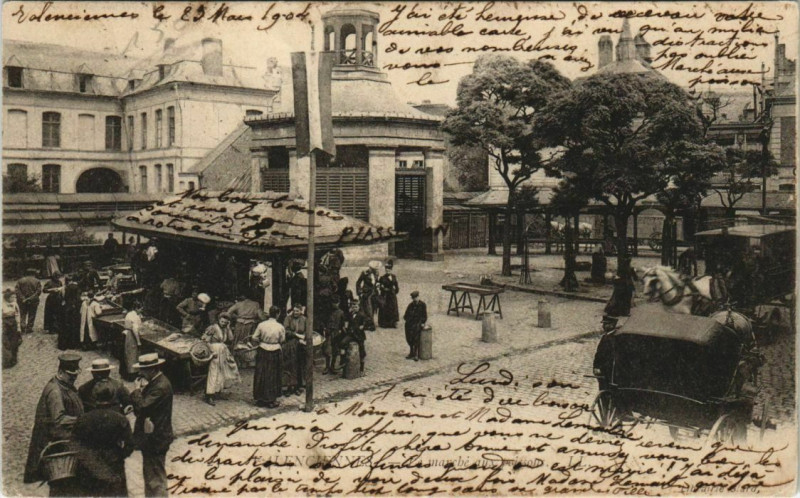 Carte postale ancienne Valenciennes - La Marche aux Maison à Valenciennes