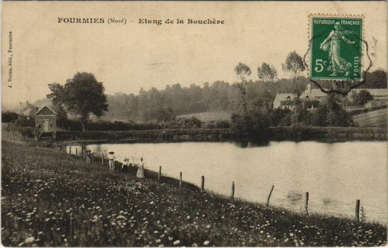 Carte postale ancienne Fourmies - Etang de la Bouchere à Fourmies