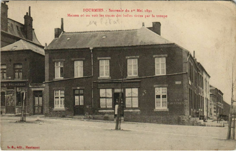 Carte postale ancienne Fourmies Souvenir du 1er Mai 1891 à Fourmies