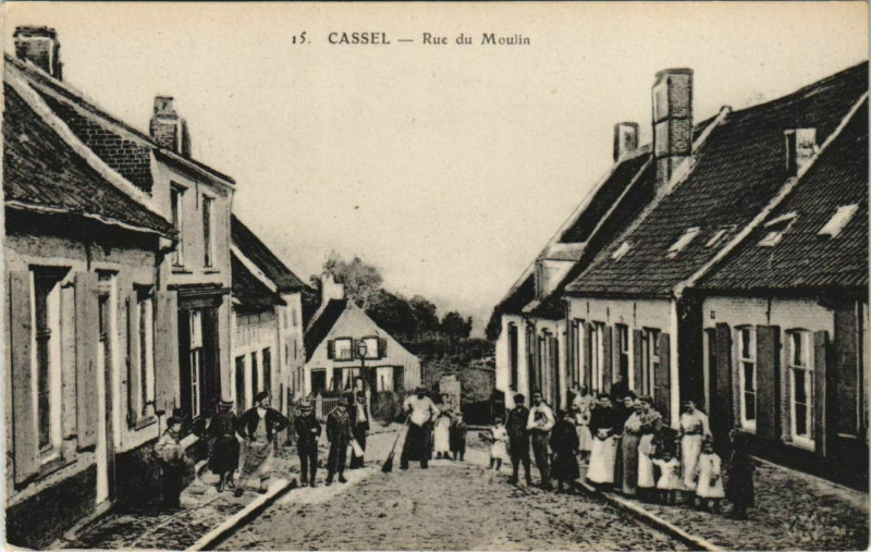 Carte postale ancienne Cassel - Rue du Moulin à Cassel