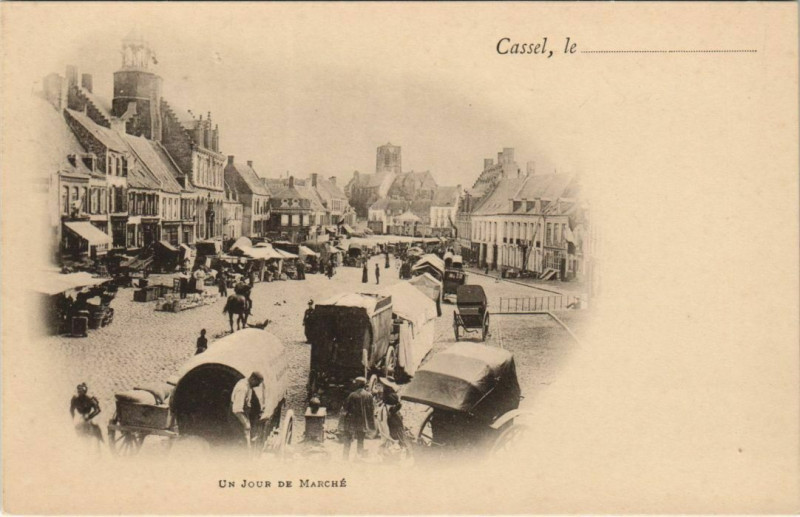 Carte postale ancienne Cassel - Un jour de Marche à Cassel