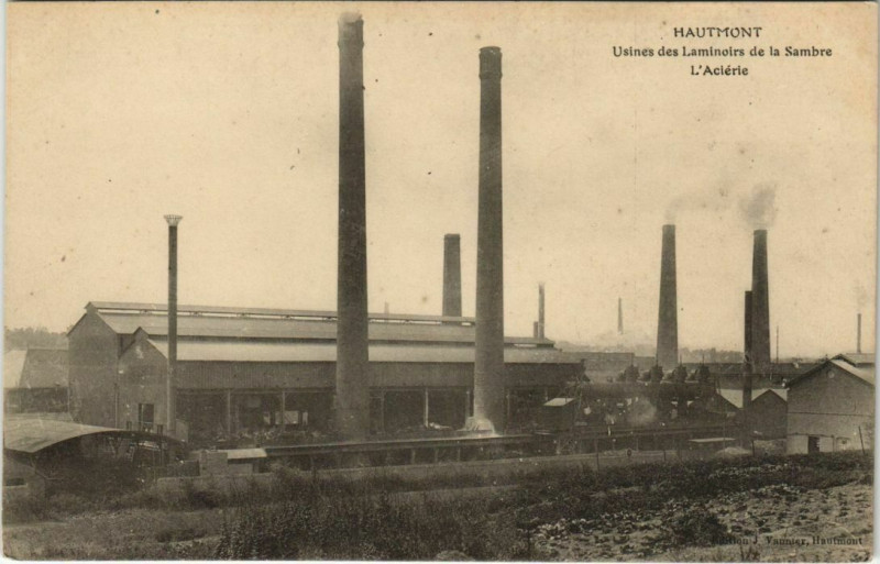 Carte postale ancienne Hautmont - Usines des Laminoirs de la sambre à Hautmont