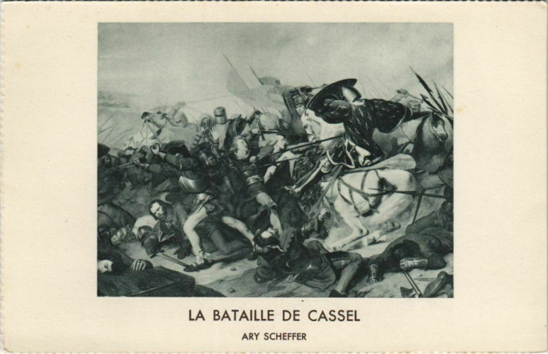 Carte postale ancienne La Bataille de Cassel à Cassel