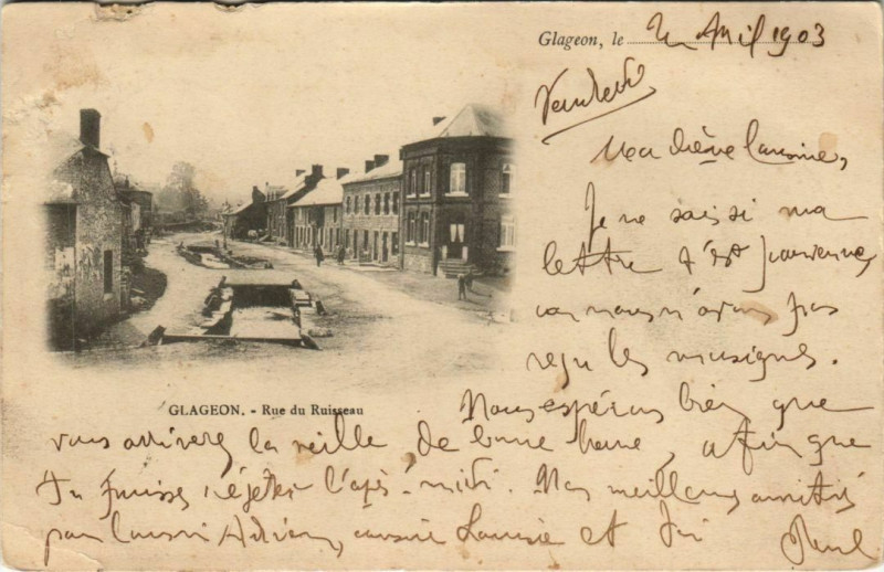 Carte postale ancienne Glageon Rue du Ruisseau à Glageon