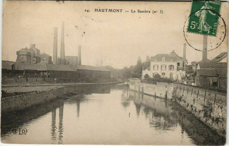 Carte postale ancienne Hautmont - La Sambre Industry à Hautmont