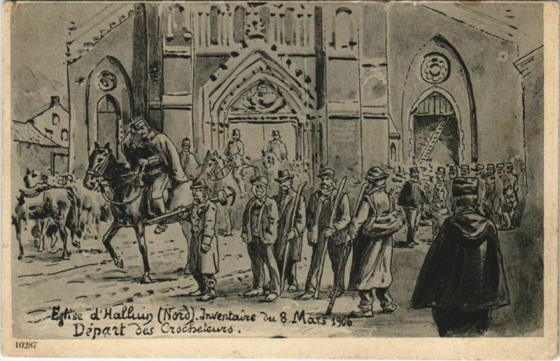 Carte postale ancienne Eglise d'Halluin à Halluin