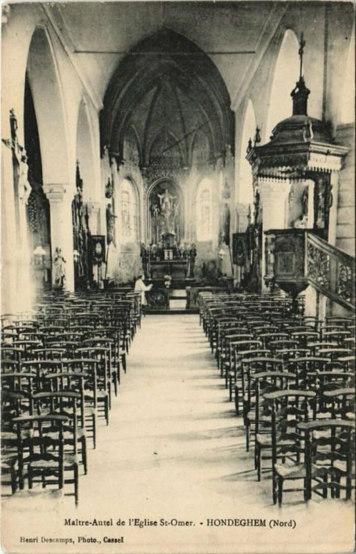 Carte postale ancienne Hondeghem - Maitre-Autel de l'Eglise Saint-Omer à Hondeghem