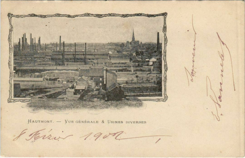 Carte postale ancienne Hautmont - Vue générale à Hautmont