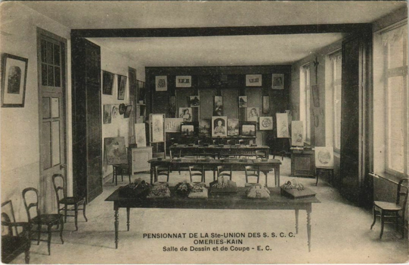 Carte postale ancienne Pensionnat de lSainte-Union des S. S. C. C - Omeires - Kain