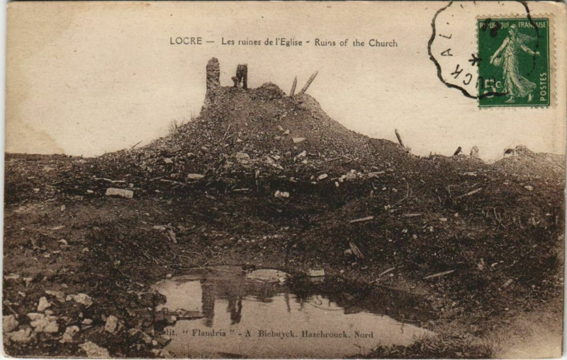 Carte postale ancienne Locar - Les Ruines de l'Eglise