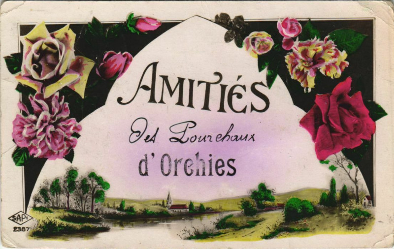 Carte postale ancienne Amitiés - D'Orchies à Orchies