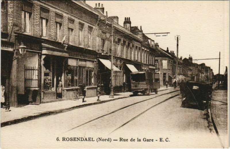 Carte postale ancienne Rosendael - Rue de la Gare
