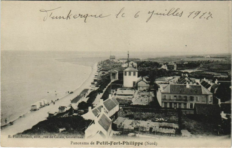 Carte postale ancienne Panorama de Petit Fort Philippe à Anor
