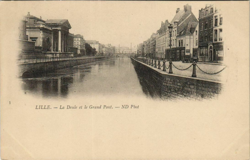 Carte postale ancienne Lille La Deule et le Grand à Lille
