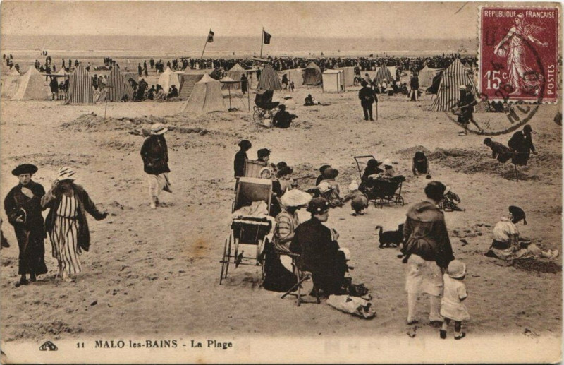 Carte postale ancienne Malo-les-Bains La Plage