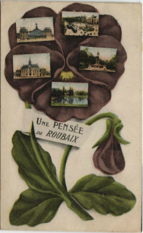 Carte postale ancienne Un Pensée de Roubaix à Roubaix